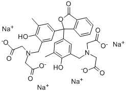 structure of CAS# 62698-54-8, o-Cresolphthalein Complexone Tetrasodium Salt;Tetrasodium 2-[[5-[1-[3-[[Bis(2-Oxido-2-Oxo-Ethyl)Amino]Methyl]-4-Hydroxy-5-Methyl-Phenyl]-3-Oxo-Isobenzofuran-1-Yl]-2-Hydroxy-3-Methyl-Phenyl]Methyl-(2-Oxido-2-Oxo-Ethyl)Amino]Acetate;Tetrasodium 2-[[5-[1-[3-[[Bis(2-Oxido-2-Oxoethyl)Amino]Methyl]-4-Hydroxy-5-Methylphenyl]-3-Oxo-1-Isobenzofuranyl]-2-Hydroxy-3-Methylphenyl]Methyl-(2-Oxido-2-Oxoethyl)Amino]Acetate;Tetrasodium 2-[[5-[1-[3-[[Bis(2-Keto-2-Oxido-Ethyl)Amino]Methyl]-4-Hydroxy-5-Methyl-Phenyl]-3-Keto-Isobenzofuran-1-Yl]-2-Hydroxy-3-Methyl-Benzyl]-(2-Keto-2-Oxido-Ethyl)Amino]Acetate