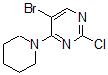 structure of CAS# 62880-67-5, 5-Bromo-2-Chloro-4-(1-Piperidinyl)-Pyrimidine;5-Bromo-2-Chloro-4-(Piperidin-1-Yl)Pyrimidine;5-BROMO-2-CHLORO-4-(1-PIPERIDINYL)PYRIMIDINE