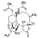 CAS#: 62950-37-2， (1R,3aR,4S,8S,8aS,9S,11R,12S,12aS,13S,13aR)-4-Chloro-13A-Hydroxy-1,8A,12-Trimethyl-5-Methylene-2-Oxohexadecahydro-11,12-Epoxybenzo[4,5]Cyclodeca[1,2-b]Furan-8,9,13-Triyl Triacetate