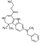 CAS#: 629662-64-2， Ethyl 8-[benzyl(methyl)amino]-1,1-dimethyl-1,2,3,6-tetrahydroazepino[4,5-b]indole-5-carboxylate