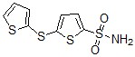 structure of CAS# 63033-64-7, 5-(2-Thienylthio)-2-Thiophenesulfonamide;5-(Thien-2-Ylthio)Thiophene-2-Sulphonamide;5-(THIEN-2-YLTHIO)THIOPHENE-2-SULFONAMIDE;5-(2-THIENYLTHIO)THIOPHENE-2-SULFONAMIDE