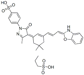 CAS#: 63059-65-4， 2-[3-[3-[1,5-Dihydro-3-Methyl-5-Oxo-1-(4-Sulphophenyl)-4H-Pyrazol-4-Ylidene]-5,5-Dimethylcyclohex-1-En-1-Yl]Prop-2-Enylidene]-2H-Benzoxazole-3-Propylsulphonic Acid