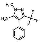 结构式 CAS# 63156-74-1, 1-甲基-4-苯基-3-(三氟甲基)-1H-吡唑-5-胺