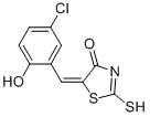 structure of CAS# 6320-49-6, 5-(5-Chloro-2-hydroxy-benzylidene)-2-thioxo-thiazolidin-4-one;5-[(5-Chloro-2-Hydroxyphenyl)Methylidene]-2-Sulfanylidene-1,3-Thiazolidin-4-One;(5Z)-5-[(5-Chloro-2-Hydroxy-Phenyl)Methylene]-2-Thioxo-Thiazolidin-4-One;5-[(5-Chloro-2-Hydroxy-Phenyl)Methylene]-2-Thioxo-Thiazolidin-4-One
