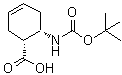 structure of CAS# 63216-52-4, (1R,6S)-6-({[(2-Methyl-2-Propanyl)Oxy]Carbonyl}Amino)-3-Cyclohexene-1-Carboxylic Acid;(1R,2S)-Boc-2-aminocyclohex-4-ene-carboxylic acid;(1R,2S)-Boc-2-aminocyclohex-4-ene-carboxylicacid;Boc-(1R,2S)-(-)-2-aminocyclohex-4-ene-carboxylic acid