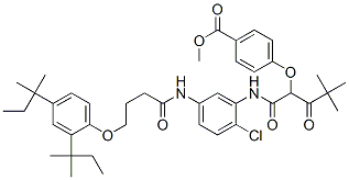 CAS#: 63217-24-3， Methyl 4-[1-[[[5-[[4-[2,4-Bis(Tert-Pentyl)Phenoxy]-1-Oxobutyl]Amino]-2-Chlorophenyl]Amino]Carbonyl]-3,3-Dimethyl-2-Oxobutoxy]Benzoate
