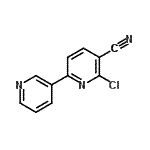 structure of CAS# 63219-04-5, 6-Chloro-2,3'-Bipyridine-5-Carbonitrile;2-chloro-6-(3-pyridyl)pyridine-3-carbonitrile;2-Chloro-6-(pyridin-3-yl)nicotinonitrile;2-chloro-6-(pyridin-3-yl)pyridine-3-carbonitrile