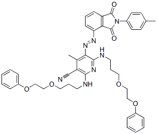 CAS#: 63281-04-9， 5-[[2,3-Dihydro-1,3-Dioxo-2-(P-Tolyl)-1H-Isoindol-4-Yl]Azo]-4-Methyl-2,6-Bis[[3-(2-Phenoxyethoxy)Propyl]Amino]Nicotinonitrile