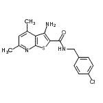 CAS#: 633283-39-3， 3-Amino-N-(4-chlorobenzyl)-4,6-dimethylthieno[2,3-b]pyridine-2-carboxamide