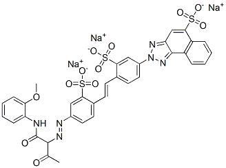 CAS#: 63543-86-2， Trisodium 2-[4-[2-[4-[[1-[[(2-Methoxyphenyl)Amino]Carbonyl]-2-Oxopropyl]Azo]-2-Sulphonatophenyl]Vinyl]-3-Sulphonatophenyl]-2H-Naphtho[1,2-d]Triazole-5-Sulphonate