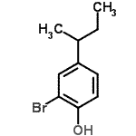 结构式 CAS# 63762-55-0, 2-溴-4-仲-丁基苯酚
