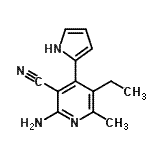 CAS#: 640757-19-3， 2-Amino-5-ethyl-6-methyl-4-(1H-pyrrol-2-yl)nicotinonitrile