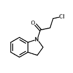structure of CAS# 64140-62-1, 3-Chloro-1-(2,3-dihydro-1H-indol-1-yl)-1-propanone;1H-indole, 1-(3-chloro-1-oxopropyl)-2,3-dihydro-;MFCD00463562;ZINC02565697