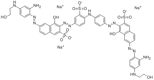 CAS#: 6428-38-2， 6-[[2-Amino-4-[(2-Hydroxyethyl)Amino]Phenyl]Azo]-3-[[4-[[4-[[7-[[2-Amino-4-[(2-Hydroxyethyl)Amino]Phenyl]Azo]-1-Hydroxy-3-Sulfo-2-Naphthalenyl]Azo]Phenyl]Amino]-3-Sulfophenyl]Azo]-4-Hydroxy-2-Naphthalenesulfonic Acid Trisodium Salt
