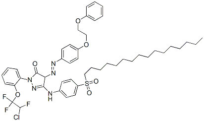 CAS#: 64485-21-8， 2-[2-(2-Chloro-1,1,2-Trifluoroethoxy)Phenyl]-5-[[4-(Hexadecylsulphonyl)Phenyl]Amino]-2,4-Dihydro-4-[[4-(2-Phenoxyethoxy)Phenyl]Azo]-3H-Pyrazol-3-One
