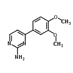 structure of CAS# 645401-61-2, 4-(3,4-Dimethoxyphenyl)-2-pyrimidinamine;2-PYRIMIDINAMINE, 4-(3,4-DIMETHOXYPHENYL)-;4-(3,4-dimethoxyphenyl)pyrimidin-2-amine;4-(3,4-Dimethoxy-phenyl)-pyrimidin-2-ylamine