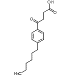 structure of CAS# 64779-08-4, 4-(4-Hexylphenyl)-4-oxobutanoic acid;3-(4-Hexylbenzoyl)-propionicacid;4-(4-Hexylphenyl)-4-oxobutyric acid