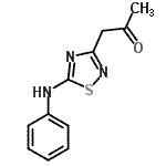 structure of CAS# 64822-00-0, 1-(5-Anilino-1,2,4-thiadiazol-3-yl)acetone;1-(5-anilino-1,2,4-thiadiazol-3-yl)acetone;1-(5-Phenylamino-[1,2,4]thiadiazol-3-yl)-propan-2-one;1-[5-(phenylamino)-1,2,4-thiadiazol-3-yl]propan-2-one
