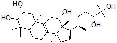CAS#: 64971-22-8， (2R,3R,10S,12S,13R,14R,17R)-17-[(2R,5R)-5,6-Dihydroxy-6-Methyl-Heptan- 2-Yl]-4,4,10,13,14-Pentamethyl-2,3,5,6,7,11,12,15,16,17-Decahydro-1H-Cyclopenta[a]Phenanthrene-2,3,12-Triol