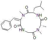 CAS#: 65452-16-6， (3S,6S,12E)-12-Benzylidene-1,6,7-trimethyl-3-(2-methylpropyl)-1,4,7,10-tetrazacyclododecane-2,5,8,11-tetrone