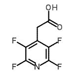 structure of CAS# 65697-73-6, (2,3,5,6-Tetrafluoro-4-pyridinyl)acetic acid;(2,3,5,6-tetrafluoro-4-pyridinyl)acetic acid;(2,3,5,6-Tetrafluoropyridine-4-yl)acetic acid;2-(perfluoropyridin-4-yl)acetic acid
