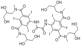 CAS#: 65822-11-9， 5,5'-((1,2-Dioxo-1,2-ethanediyl)diimino)bis(N,N'-bis(2,3-dihydroxypropyl)-2,4,6-triiodo-N,N'-dimethyl-1,3-Benzenedicarboxamide