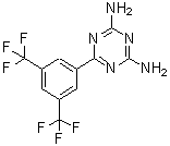 structure of CAS# 66088-50-4, 6-[3,5-bis(trifluoromethyl)phenyl]-1,3,5-triazine-2,4-diamine;2-Amino-4<wbr>-[3,5-bis<wbr>(trifluor<wbr>omethyl)p<wbr>henyl]-am<wbr>ino-1,3,5<wbr>-triazine;6-(3,5-bi<wbr>s(trifluo<wbr>romethyl)<wbr>phenyl)-1<wbr>,3,5-tria<wbr>zine-2,4-<wbr>diamine