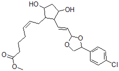 CAS#: 66176-10-1， (Z)-7-[(1R)-2beta-[(E)-2-[2-(4-Chlorophenyl)-1,3-Dioxolan-2-Yl]Ethenyl]-3alpha,5alpha-Dihydroxycyclopentan-1alpha-Yl]-5-Heptenoic Acid Methyl Ester