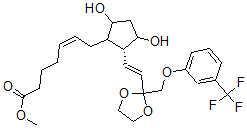 CAS#: 66176-12-3， (Z)-7-[(1R)-3alpha,5alpha-Dihydroxy-2beta-[(E)-2-[2-[(3-Trifluoromethylphenoxy)Methyl]-1,3-Dioxolan-2-Yl]Ethenyl]Cyclopentan-1alpha-Yl]-5-Heptenoic Acid Methyl Ester
