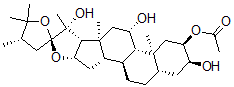 CAS#: 66536-82-1， 24-Methyl-22,25-epoxy-5alpha-furostan-2,3,11,20-tetrol 2-monoacetate