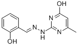 结构式 CAS# 66680-03-3, 6-甲基-2-[2-[(E)-(6-氧代-1-环己-2,4-二烯亚基)甲基]肼基]-1H-嘧啶-4-酮