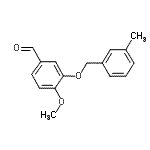structure of CAS# 667412-91-1, 4-Methoxy-3-[(3-methylbenzyl)oxy]benzaldehyde;4-Methoxy-3-[(3-methylbenzyl)oxy]benzaldehyde;4-methoxy-3-[(3-methylphenyl)methoxy]benzaldehyde;MFCD03422463