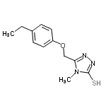 structure of CAS# 667435-97-4, 5-[(4-Ethylphenoxy)methyl]-4-methyl-4H-1,2,4-triazole-3-thiol;3-[(4-eth<wbr>ylphenoxy<wbr>)methyl]-<wbr>4-methyl-<wbr>1,2,4-tri<wbr>azoline-5<wbr>-thione;5-(4-Ethy<wbr>l-phenoxy<wbr>methyl)-4<wbr>-methyl-4<wbr>H-[1,2,4]<wbr>triazole-<wbr>3-thiol;5-[(4-eth<wbr>ylphenoxy<wbr>)methyl]-<wbr>4-methyl-<wbr>2,4-dihyd<wbr>ro-3H-1,2<wbr>,4-triazo<wbr>le-3-thio<wbr>ne