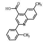 结构式 CAS# 667437-23-2, 6-甲基-2-(2-甲基苯基)-4-喹啉羧酸