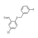 结构式 CAS# 667437-25-4, 5-氯-2-[(3-氟苄基)氧基]苯甲醛