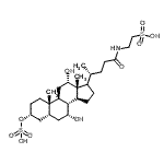 structure of CAS# 67030-62-0, 2-{[(3alpha,5beta,7alpha,12alpha,17xi)-7,12-Dihydroxy-24-oxo-3-(sulfooxy)cholan-24-yl]amino}ethanesulfonic acid;2-{[(3α,5<wbr>β,7α,12α,<wbr>17ξ)-7,12<wbr>-Dihydrox<wbr>y-24-oxo-<wbr>3-(sulfoo<wbr>xy)cholan<wbr>-24-yl]am<wbr>ino}ethan<wbr>esulfonic<wbr> acid;2-{[(3α,5<wbr>β,7α,12α,<wbr>17ξ)-7,12<wbr>-Dihydrox<wbr>y-24-oxo-<wbr>3-(sulfoo<wbr>xy)cholan<wbr>-24-yl]am<wbr>ino}ethan<wbr>sulfonsäu<wbr>re;Acide 2-{<wbr>[(3α,5β,7<wbr>α,12α,17ξ<wbr>)-7,12-di<wbr>hydroxy-2<wbr>4-oxo-3-(<wbr>sulfooxy)<wbr>cholan-24<wbr>-yl]amino<wbr>}éthanesu<wbr>lfonique