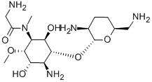 CAS#: 67330-20-5， 4-Amino-1-[(Aminoacetyl)Methylamino]-1,4-Dideoxy-3-O-(2,6-Diamino-2,3,4,6-Tetradeoxy-alpha-D-Erythro-Hexopyranosyl)-6-O-Methyl-L-Chiro-Inositol