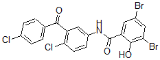 CAS#: 67358-44-5， 3,5-Dibromo-N-[4-chloro-3-(4-chlorobenzoyl)phenyl]-2-hydroxybenzamide