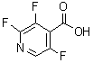 structure of CAS# 675602-91-2, 2,3,5-Trifluoroisonicotinic acid;2,3,5-TRIFLUOROISONICOTINICACID;2,3,5-Trifluoropyridine-4-carboxylic acid;2,3,5-Tri<wbr>fluoropyr<wbr>idine-4-c<wbr>arboxylic<wbr> acid, 4-<wbr>Carboxy-2<wbr>,3,5-trif<wbr>luoropyri<wbr>dine