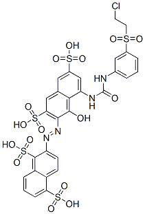 CAS#: 6758-66-3， 2-[[8-[3-[3-[(2-Chloroethyl)Sulfonyl]-Phenyl]Ureido]-1-Hydroxy-3,6-Disulfo-2-Naphtyl]Azo]-1,5-Naphthalenedisulfonic Acid