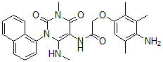 CAS#: 676148-80-4， 2-(4-Amino-2,3,5-Trimethylphenoxy)-N-[1,2,3,4-Tetrahydro-3-Methyl-6-(Methylamino)-1-(1-Naphthalenyl)-2,4-Dioxo-Pyrimidin-5-Yl]-Acetamide
