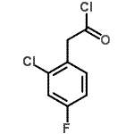 structure of CAS# 676348-45-1, (2-Chloro-4-fluorophenyl)acetyl chloride;(2-Chloro-4-fluorophenyl)-acetyl chloride;ZINC02574155