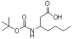 CAS#: 676348-90-6， 3-({[(2-Methyl-2-propanyl)oxy]carbonyl}amino)heptanoic acid