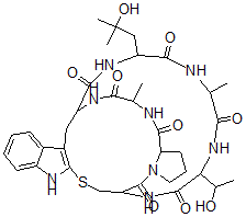 CAS 登录号：67739-84-8， 环(L-丙氨酰-D-苏氨酰-L-半胱氨酰(1)-L-脯氨酰-L-丙氨酰-L-色氨酰2(1)-4-羟基-L-亮氨酰-)