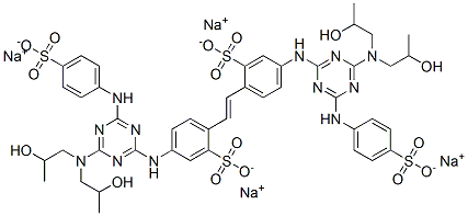 CAS#: 67786-25-8， Tetrasodium 4,4'-Bis[[4-[Bis(2-Hydroxypropyl)Amino]-6-[(4-Sulphonatophenyl)Amino]-1,3,5-Triazin-2-Yl]Amino]-Stilbene-2,2'-Disulphonate