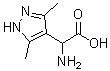 structure of CAS# 67809-62-5, Amino(3,5-dimethyl-1H-pyrazol-4-yl)acetic acid;2-amino-2-(3,5-dimethyl-1H-pyrazol-4-yl)acetic acid;2-amino-2-(3,5-dimethylpyrazol-4-yl)acetic acid;amino(3,5-dimethyl-1H-pyrazol-4-yl)acetic acid