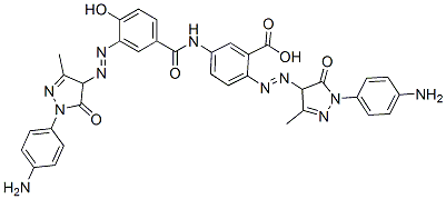 CAS#: 67827-63-8， 2-[[1-(4-Aminophenyl)-4,5-Dihydro-3-Methyl-5-Oxo-1H-Pyrazol-4-Yl]Azo]-5-[[3-[[1-(4-Aminophenyl)-4,5-Dihydro-3-Methyl-5-Oxo-1H-Pyrazol-4-Yl]Azo]-4-Hydroxybenzoyl]Amino]Benzoic Acid