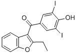 structure of CAS# 68-90-6, Benziodarone;(2-Ethylbenzofuran-3-Yl)-(4-Hydroxy-3,5-Diiodo-Phenyl)Methanone;(2-Ethyl-3-Benzofuranyl)-(4-Hydroxy-3,5-Diiodophenyl)Methanone;(2-Ethyl-1-Benzofuran-3-Yl)-(4-Hydroxy-3,5-Diiodo-Phenyl)Methanone