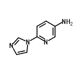 structure of CAS# 681004-51-3, 6-(1H-Imidazol-1-yl)-3-pyridinamine;3-Amino-6-(imidazol-1-yl)pyridine;6-(1H-imidazol-1-yl)pyridin-3-amine;6-imidazolyl-3-pyridylamine