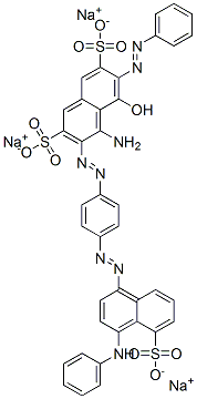 CAS#: 68155-61-3， Trisodium 4-Amino-5-Hydroxy-3-[[4-[[4-(Phenylamino)-5-Sulphonato-1-Naphthyl]Azo]Phenyl]Azo]-6-(Phenylazo)Naphthalene-2,7-Disulphonate